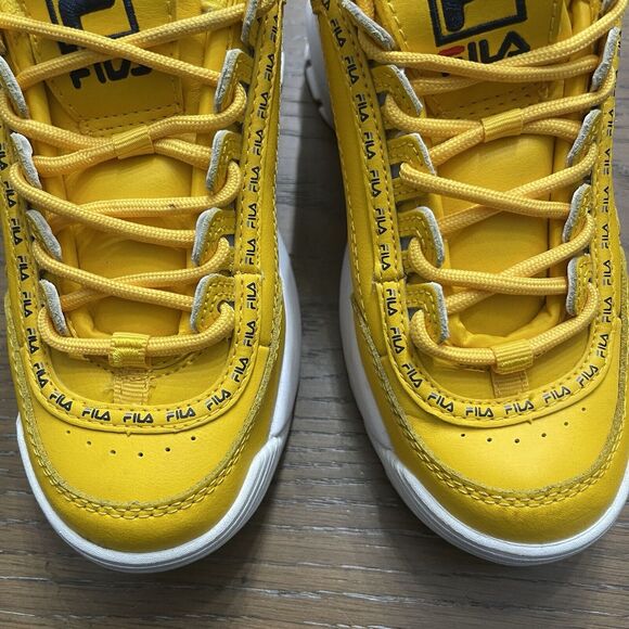 Fila Disruptor 2 Premium Repeat Sneakers Women Size 5 3FM00658-743 Canary Yellow - Picture 4 of 8